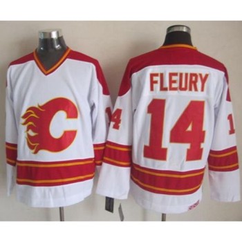 Flames #14 Theoren Fleury White CCM Throwback Stitched NHL Jersey Flames #14 Theoren Fleury White CCM Throwback Stitched NHL Jersey