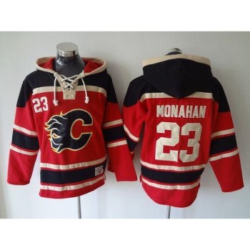 Flames #23 Sean Monahan Red Sawyer Hooded Sweatshirt Stitched NHL Jersey Flames #23 Sean Monahan Red Sawyer Hooded Sweatshirt Stitched NHL Jersey
