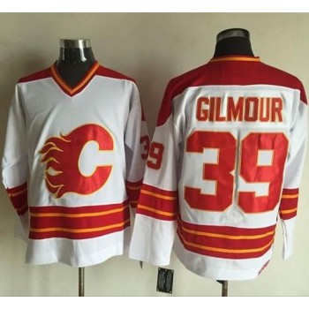 Flames #39 Doug Gilmour White CCM Throwback Stitched NHL Jersey Flames #39 Doug Gilmour White CCM Throwback Stitched NHL Jersey
