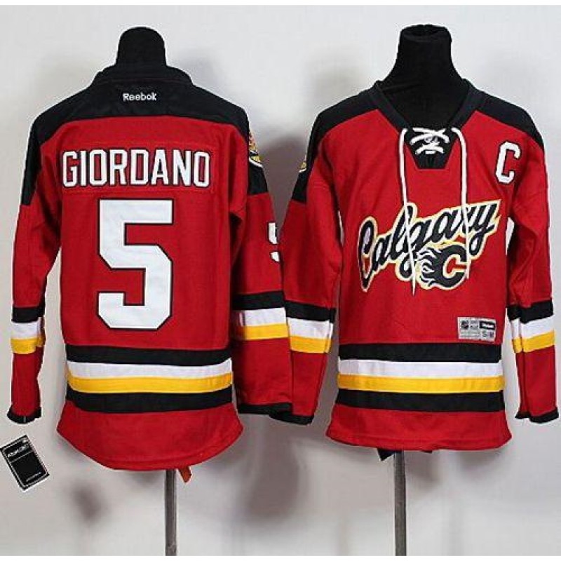 Flames #5 Mark Giordano Red Alternate Stitched Youth NHL Jersey Flames #5 Mark Giordano Red Alternate Stitched Youth NHL Jersey