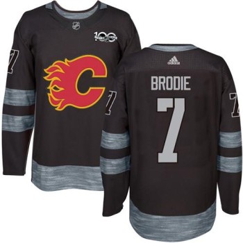 Flames #7 TJ Brodie Black 1917-2017 100th Anniversary Stitched NHL Jersey Flames #7 TJ Brodie Black 1917-2017 100th Anniversary Stitched NHL Jersey