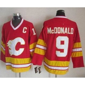 Flames #9 Lanny McDonald Red CCM Throwback Stitched NHL Jersey Flames #9 Lanny McDonald Red CCM Throwback Stitched NHL Jersey