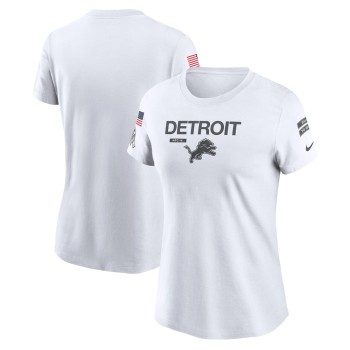 Women's Detroit Lions  White 2024 Salute To Service Legend Performance T-Shirt