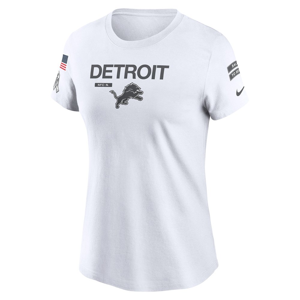 Women's Detroit Lions White 2024 Salute To Service Legend Performance T-Shirt Women's Detroit Lions White 2024 Salute To Service Legend Performance T-Shirt