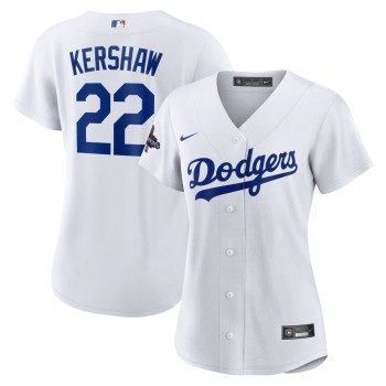 Women's Los Angeles Dodgers #22 Clayton Kershaw White 2024 World Series Champions Home Replica Player Jersey Women's Los Angeles Dodgers #22 Clayton Kershaw White 2024 World Series Champions Home Replica Player Jersey