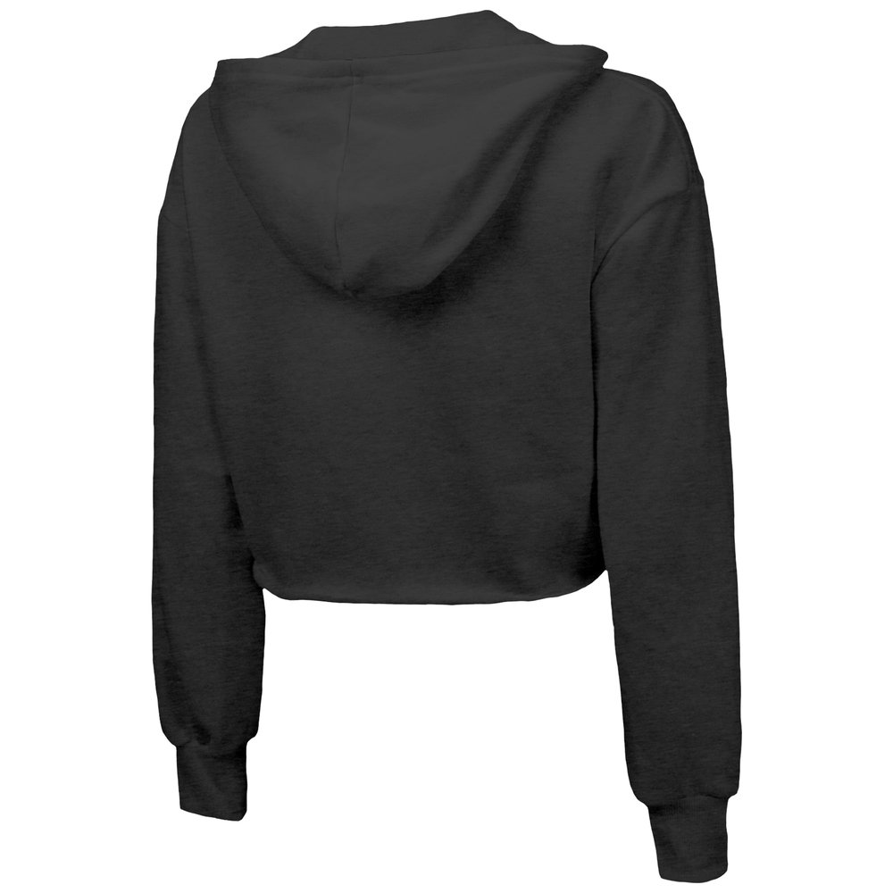 Women's Philadelphia Eagles  Threads Black Super Bowl LIX Champions Fair Catch Tri-Blend Cropped Pullover Hoodie Women's Philadelphia Eagles  Threads Black Super Bowl LIX Champions Fair Catch Tri-Blend Cropped Pullover Hoodie