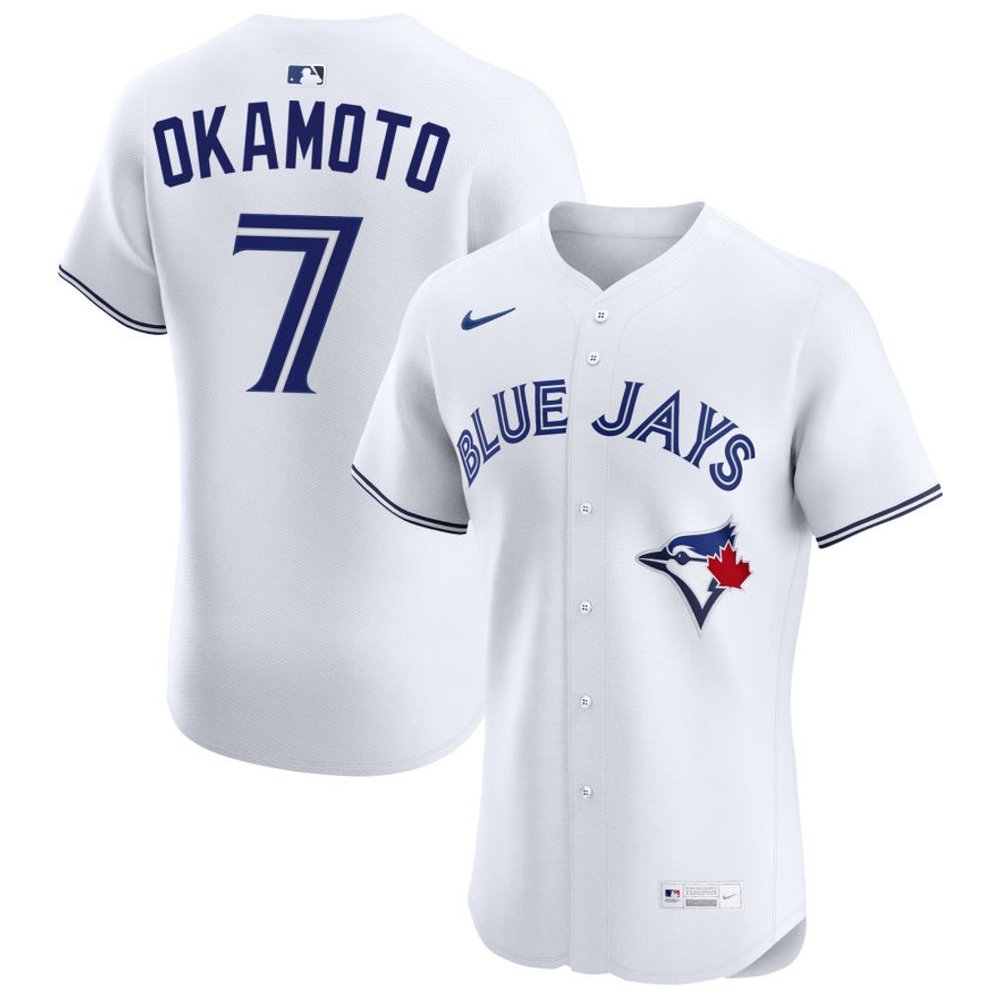 Men's Toronto Blue Jays #7 Kazuma Okamoto Nike White Home Replica Jersey