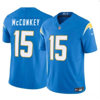Men's Los Angeles Chargers #15 Ladd McConkey Light Blue 2024 F.U.S.E Draft Vapor Limited Stitched Football Jersey Men's Los Angeles Chargers #15 Ladd McConkey Light Blue 2024 F.U.S.E Draft Vapor Limited Stitched Football Jersey