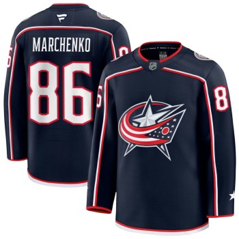 Men's Columbus Blue Jackets #86 Kirill Marchenko Navy 2024-25 Stitched Hockey Premium Jersey Men's Columbus Blue Jackets #86 Kirill Marchenko Navy 2024-25 Stitched Hockey Premium Jersey