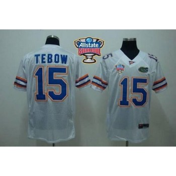 Gators #15 Tim Tebow White Allstate Sugar Bowl Stitched NCAA Jersey Gators #15 Tim Tebow White Allstate Sugar Bowl Stitched NCAA Jersey