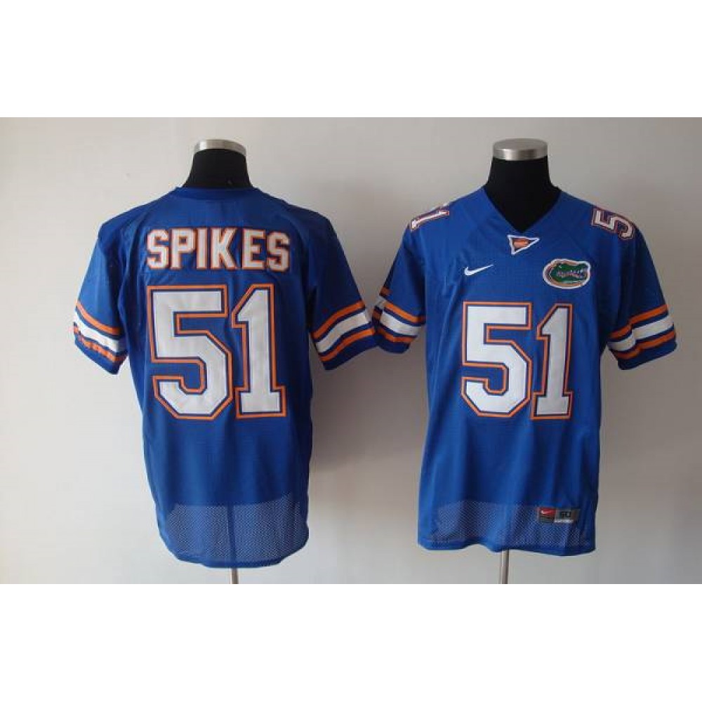 Gators #51 Brandon Spikes Blue Stitched NCAA Jersey