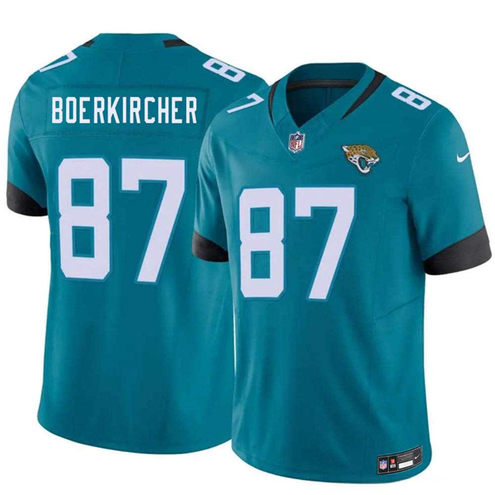 Youth Jacksonville Jaguars #87 Nate Boerkircher Teal 2026 NFL Draft Vapor F.U.S.E. Limited Jersey