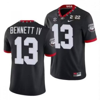 Georgia Bulldogs #13 Stetson Bennett 2022 Patch Black Football Stitched Game Jersey Georgia Bulldogs #13 Stetson Bennett 2022 Patch Black Football Stitched Game Jersey