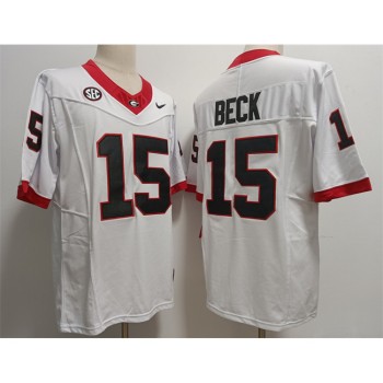 Georgia Bulldogs #15 Carson Beck White Stitched Jersey Georgia Bulldogs #15 Carson Beck White Stitched Jersey