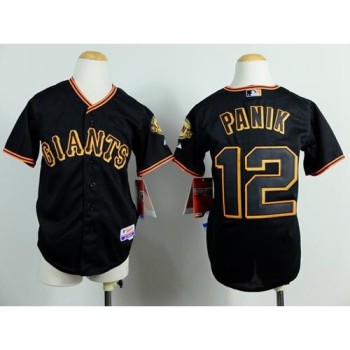 Giants #12 Joe Panik Black Cool Base Stitched Youth MLB Jersey Giants #12 Joe Panik Black Cool Base Stitched Youth MLB Jersey