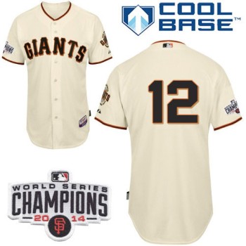 Giants #12 Joe Panik Cream Home Cool Base W/2014 World Series Champions Patch Stitched MLB Jersey Giants #12 Joe Panik Cream Home Cool Base W/2014 World Series Champions Patch Stitched MLB Jersey