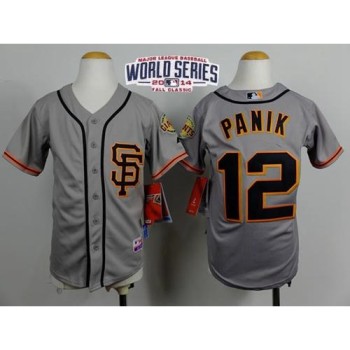 Giants #12 Joe Panik Grey Road 2 Cool Base W/2014 World Series Patch Stitched Youth MLB Jersey Giants #12 Joe Panik Grey Road 2 Cool Base W/2014 World Series Patch Stitched Youth MLB Jersey