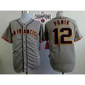 Giants #12 Joe Panik Grey Road Cool Base W/2014 World Series Champions Stitched MLB Jersey Giants #12 Joe Panik Grey Road Cool Base W/2014 World Series Champions Stitched MLB Jersey
