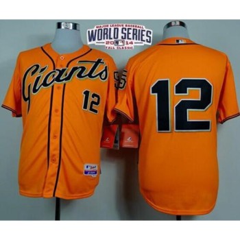 Giants #12 Joe Panik Orange Alternate Cool Base W/2014 World Series Patch Stitched MLB Jersey Giants #12 Joe Panik Orange Alternate Cool Base W/2014 World Series Patch Stitched MLB Jersey