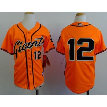 Giants #12 Joe Panik Orange Alternate Stitched Youth MLB Jersey Giants #12 Joe Panik Orange Alternate Stitched Youth MLB Jersey