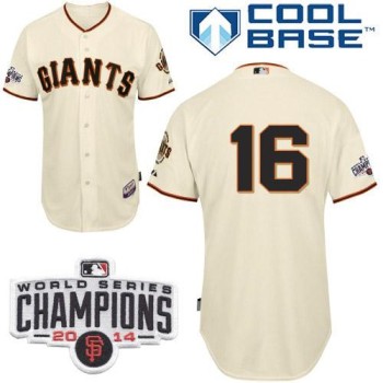 Giants #16 Angel Pagan Cream Cool Base W/2014 World Series Champions Patch Stitched MLB Jersey Giants #16 Angel Pagan Cream Cool Base W/2014 World Series Champions Patch Stitched MLB Jersey