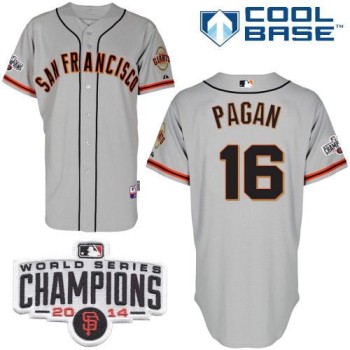 Giants #16 Angel Pagan Grey Cool Base W/2014 World Series Champions Patch Stitched MLB Jersey Giants #16 Angel Pagan Grey Cool Base W/2014 World Series Champions Patch Stitched MLB Jersey