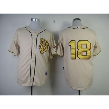 Giants #18 Matt Cain Cream Gold No. Stitched MLB Jersey Giants #18 Matt Cain Cream Gold No. Stitched MLB Jersey
