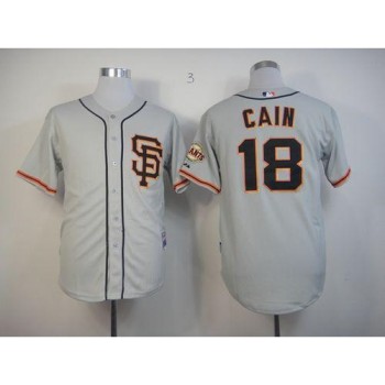 Giants #18 Matt Cain Grey Cool Base Road 2 Stitched MLB Jersey Giants #18 Matt Cain Grey Cool Base Road 2 Stitched MLB Jersey