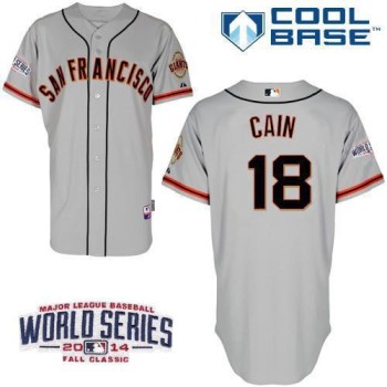 Giants #18 Matt Cain Grey Cool Base W/2014 World Series Patch Stitched MLB Jersey Giants #18 Matt Cain Grey Cool Base W/2014 World Series Patch Stitched MLB Jersey