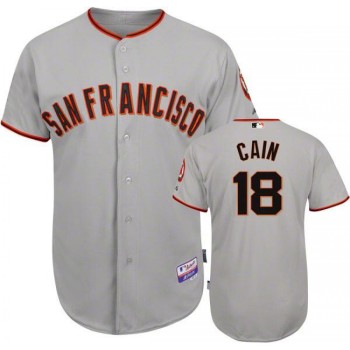 Giants #18 Matt Cain Grey Stitched MLB Jersey Giants #18 Matt Cain Grey Stitched MLB Jersey