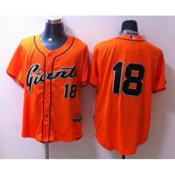 Giants #18 Matt Cain Orange Stitched MLB Jersey Giants #18 Matt Cain Orange Stitched MLB Jersey