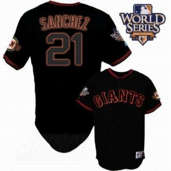Giants #21 Freddy Sanchez Cool Base 2010 World Series Patch Black Stitched MLB Jersey Giants #21 Freddy Sanchez Cool Base 2010 World Series Patch Black Stitched MLB Jersey