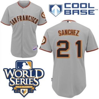 Giants #21 Freddy Sanchez Grey Cool Base w/2010 World Series Patch Stitched MLB Jersey Giants #21 Freddy Sanchez Grey Cool Base w/2010 World Series Patch Stitched MLB Jersey