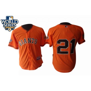 Giants #21 Freddy Sanchez Orange Cool Base w/2010 World Series Patch Stitched MLB jerseys Giants #21 Freddy Sanchez Orange Cool Base w/2010 World Series Patch Stitched MLB jerseys