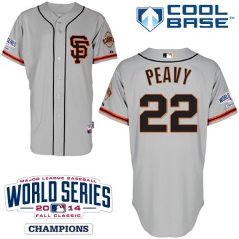 Giants #22 Jake Peavy Grey Cool Base Road 2 W/2014 World Series Patch Stitched MLB Jersey Giants #22 Jake Peavy Grey Cool Base Road 2 W/2014 World Series Patch Stitched MLB Jersey