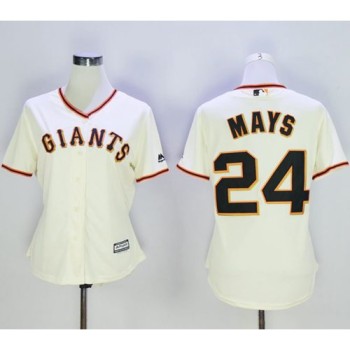 Giants #24 Willie Mays Cream Home Women's Stitched MLB Jersey Giants #24 Willie Mays Cream Home Women's Stitched MLB Jersey