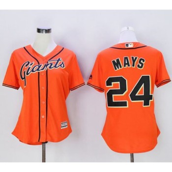 Giants #24 Willie Mays Orange Women's Alternate Stitched MLB Jersey Giants #24 Willie Mays Orange Women's Alternate Stitched MLB Jersey
