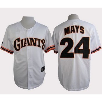 Giants #24 Willie Mays White 1989 Turn Back The Clock Stitched MLB Jersey