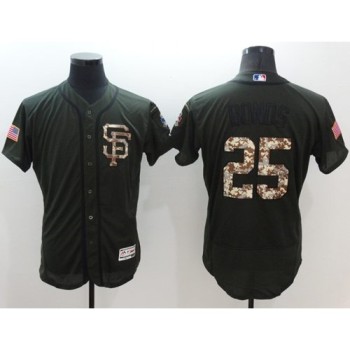 Giants #25 Barry Bonds Green Flexbase Authentic Collection Salute to Service Stitched MLB Jersey