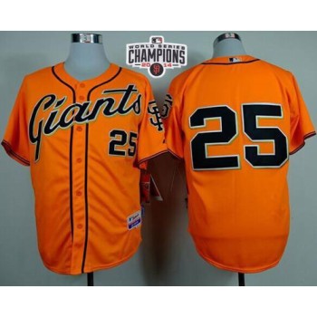 Giants #25 Barry Bonds Orange Alternate Cool Base W/2014 World Series Champions Stitched MLB Jersey Giants #25 Barry Bonds Orange Alternate Cool Base W/2014 World Series Champions Stitched MLB Jersey