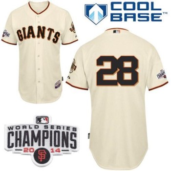 Giants #28 Buster Posey Cream Cool Base W/2014 World Series Champions Patch Stitched MLB Jersey Giants #28 Buster Posey Cream Cool Base W/2014 World Series Champions Patch Stitched MLB Jersey