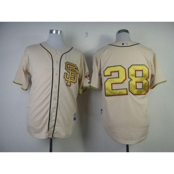 Giants #28 Buster Posey Cream Gold No. Stitched MLB Jersey Giants #28 Buster Posey Cream Gold No. Stitched MLB Jersey