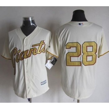 Giants #28 Buster Posey Cream(Gold No.) New Cool Base Stitched MLB Jersey Giants #28 Buster Posey Cream(Gold No.) New Cool Base Stitched MLB Jersey