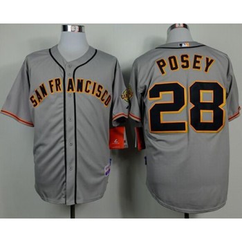 Giants #28 Buster Posey Grey Road Cool Base Stitched MLB Jersey Giants #28 Buster Posey Grey Road Cool Base Stitched MLB Jersey