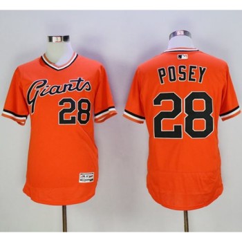 Giants #28 Buster Posey Orange Flexbase Authentic Collection Cooperstown Stitched MLB jerseys Giants #28 Buster Posey Orange Flexbase Authentic Collection Cooperstown Stitched MLB jerseys