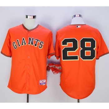 Giants #28 Buster Posey Orange Old Style 