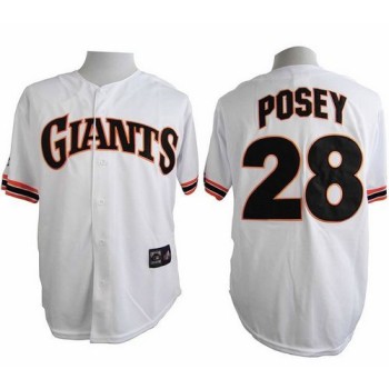 Giants #28 Buster Posey White 1989 Turn Back The Clock Stitched MLB Jersey