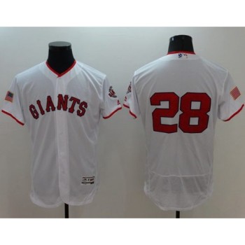 Giants #28 Buster Posey White Fashion Stars & Stripes Flexbase Authentic Stitched MLB jerseys Giants #28 Buster Posey White Fashion Stars & Stripes Flexbase Authentic Stitched MLB jerseys