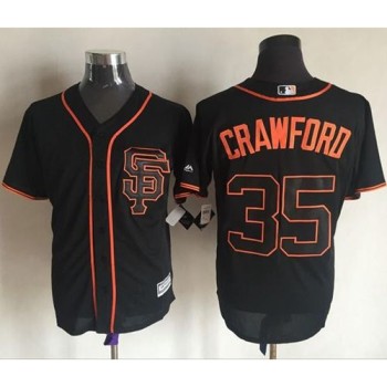 Giants #35 Brandon Crawford Black New Cool Base Alternate Stitched MLB Jersey Giants #35 Brandon Crawford Black New Cool Base Alternate Stitched MLB Jersey