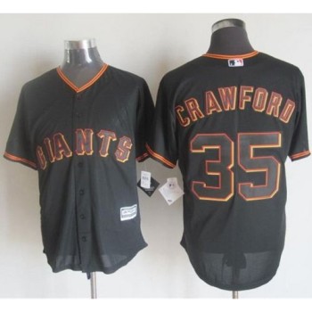 Giants #35 Brandon Crawford Black New Cool Base Stitched MLB Jersey Giants #35 Brandon Crawford Black New Cool Base Stitched MLB Jersey